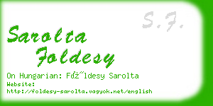 sarolta foldesy business card